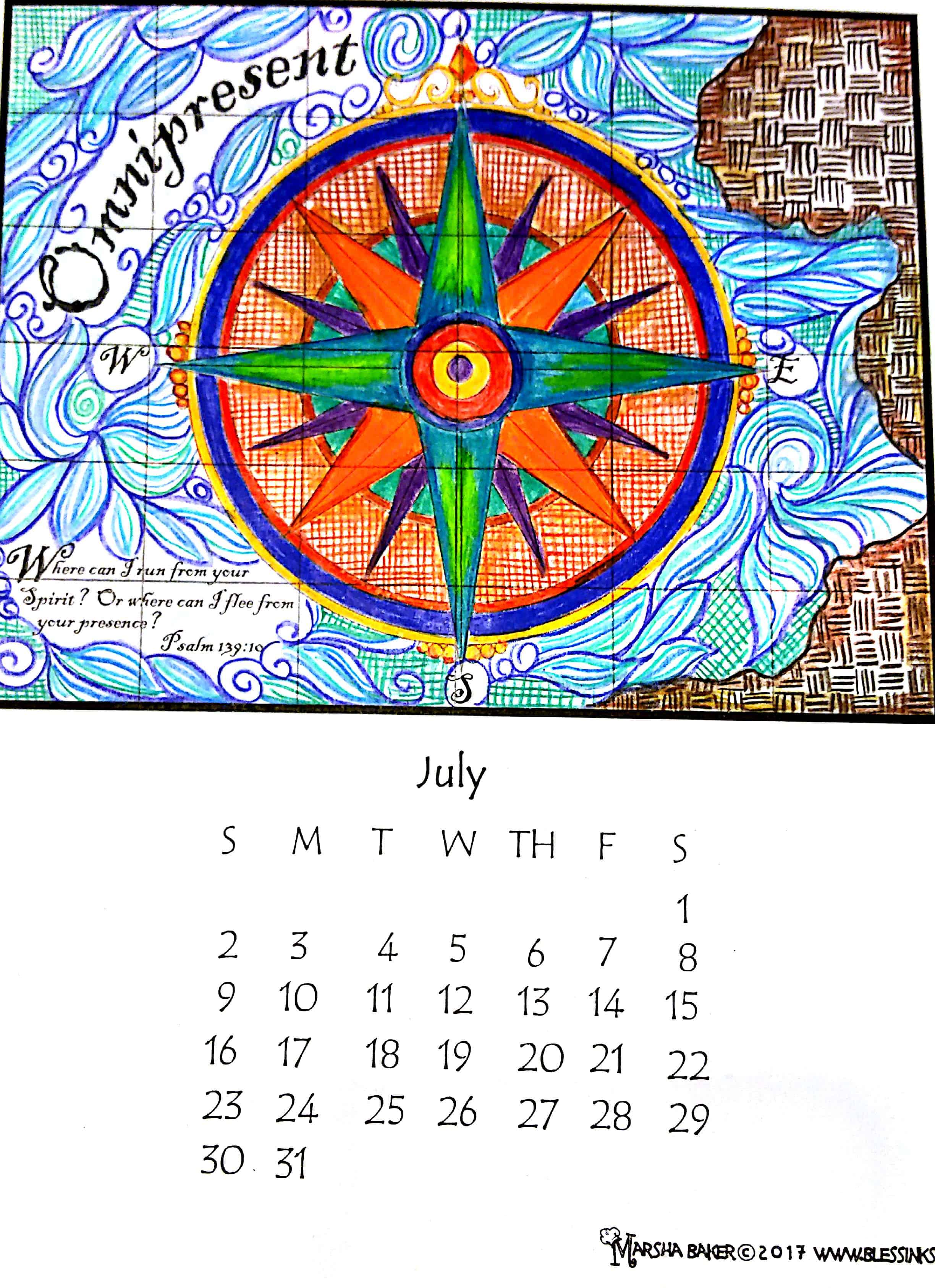 July Calendar – Omnipresent