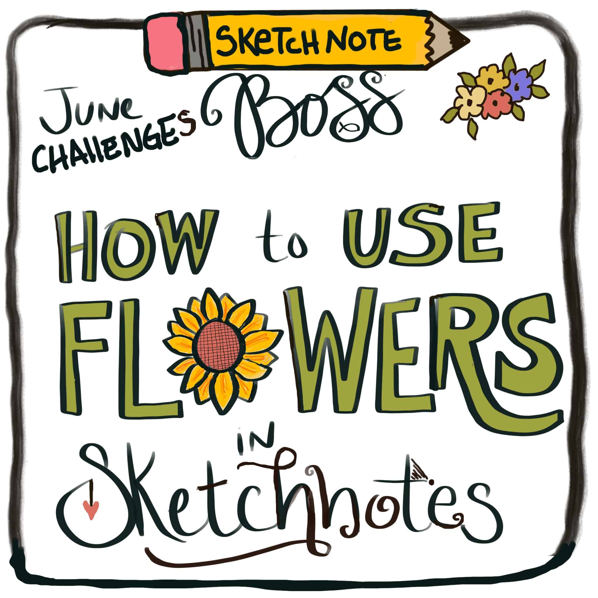 using flowers in sketchnoting